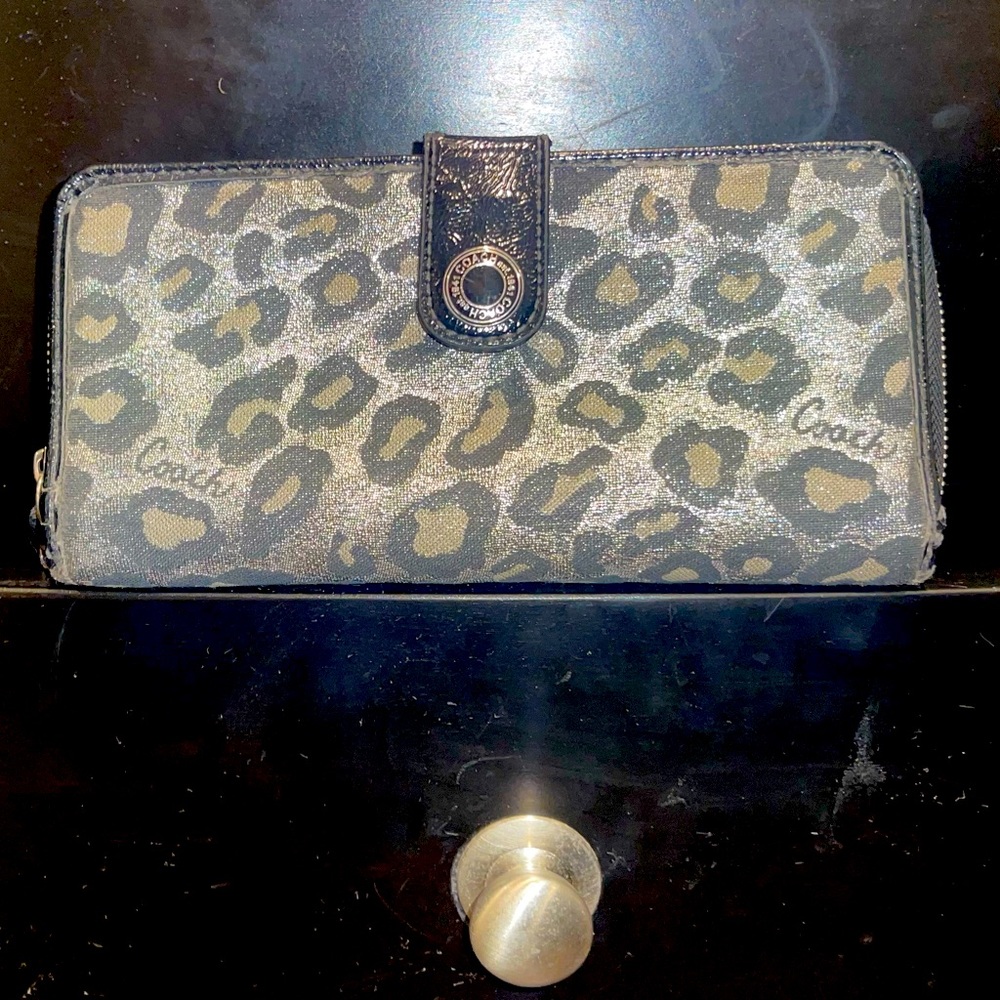 EUC coach wallet cheetah print